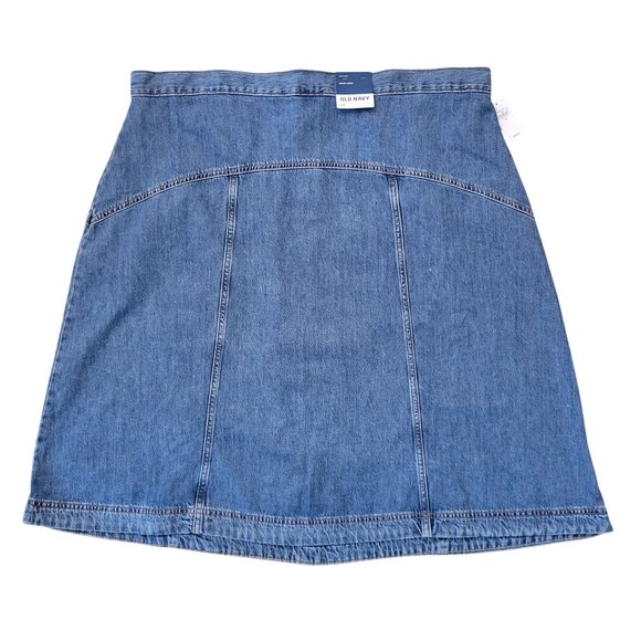 Old Navy 20 Blue Jean Denim Skirt A Line Western Modest Church - Picture 1 of 9